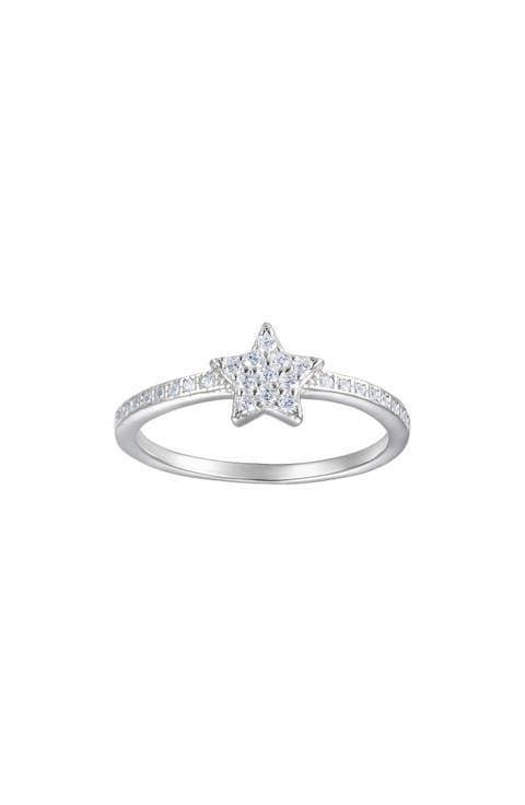 Kids' Sterling Silver Star Eternity Ring