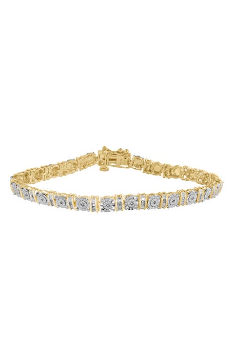 Two-Tone Diamond Tennis Bracelet