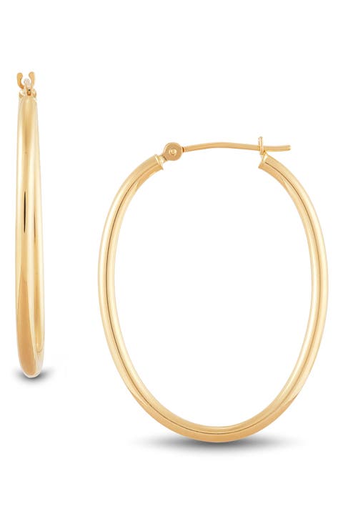 Oval Tube Hoop Earrings