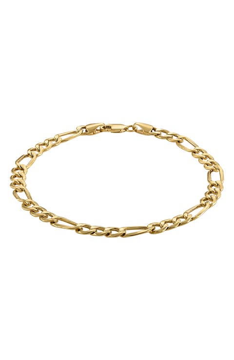 14K Gold Figaro Chain Bracelet