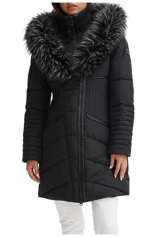 Gigi Vegan Faux Fur Trim Quilted Parka