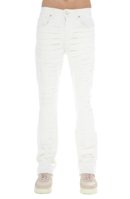 Mars Slashed Bootcut Jeans (White)