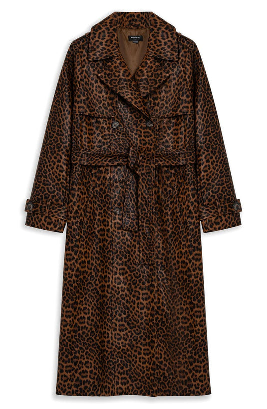 Albina Faux Leather Trench Coat