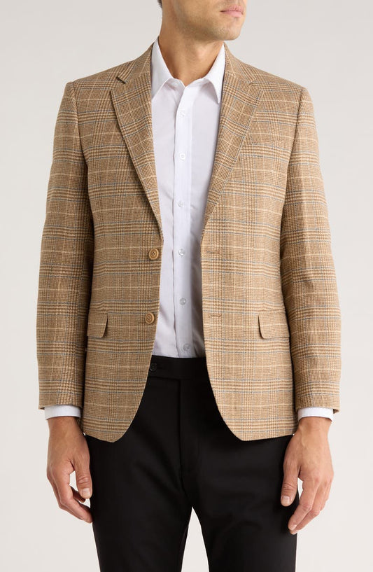 Tan Plaid Sportcoat (Regular, Short & Long)