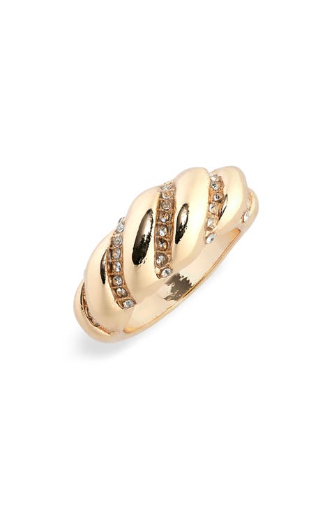 Anillo Twist Inset Pave