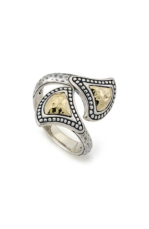 Anillo Bypass Martillado Bicolor