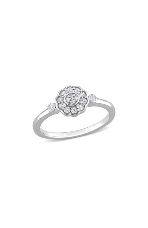 Anillo de diamantes Floral - 0,21ct.