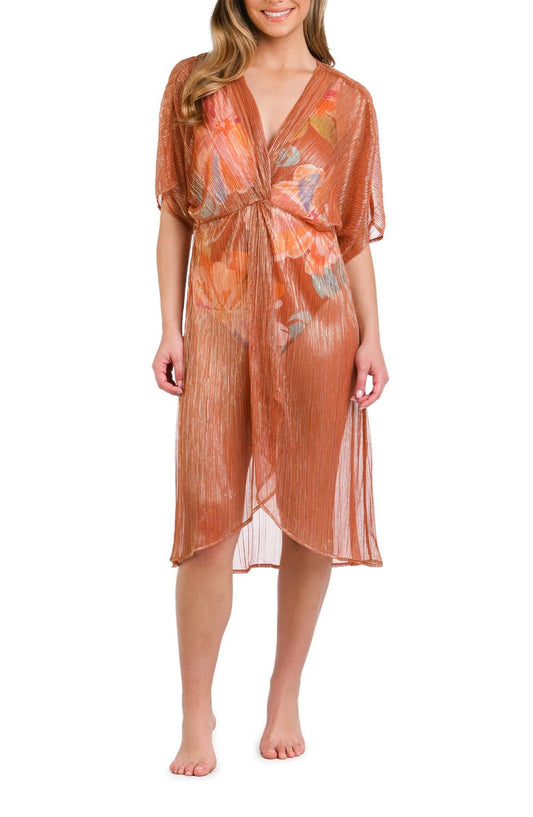Golden Hour Twist Front Cover-Up Dress