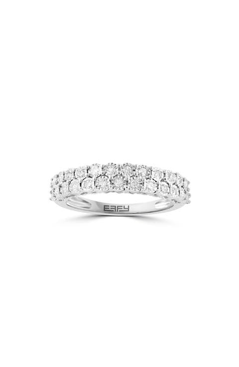 Sterling Silver Pavé Diamond Ring