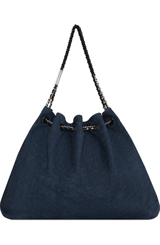 Chevron Stitch Slouchy Leather Tote