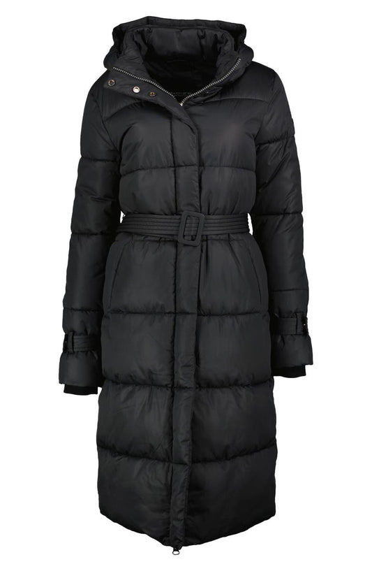 Mara Belted Maxi Puffer Coat with Removable Hood