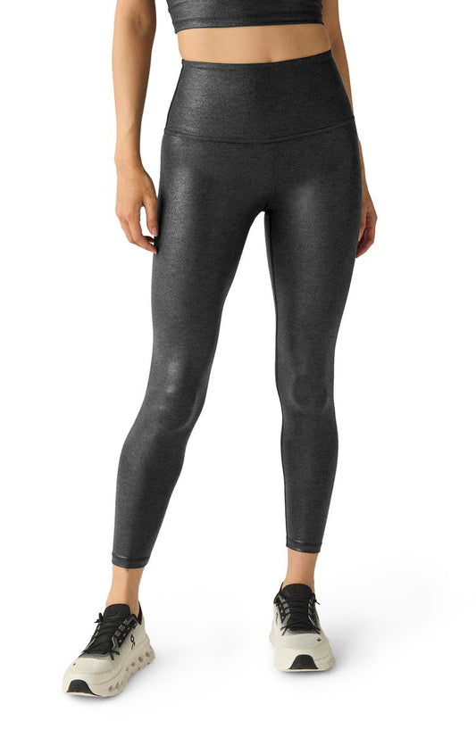 High Waist Rib Midi Leggings