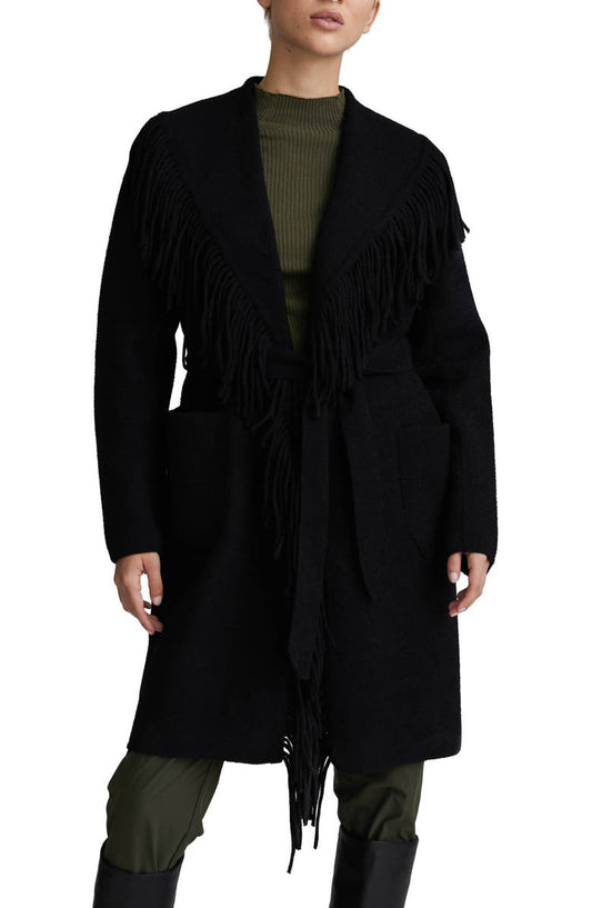 Fringed Eyelash Knit Sweater Coat