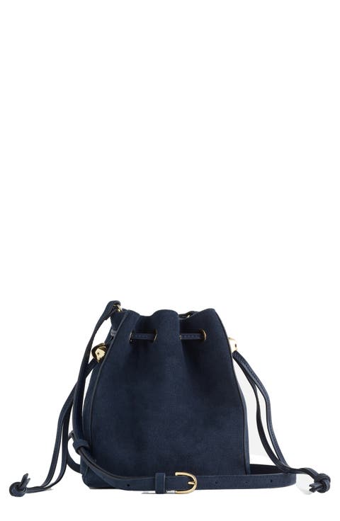 Suede Bucket Crossbody Bag