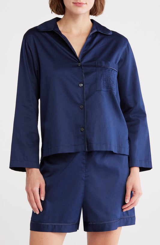 Embroidered Cotton Sateen Pajamas