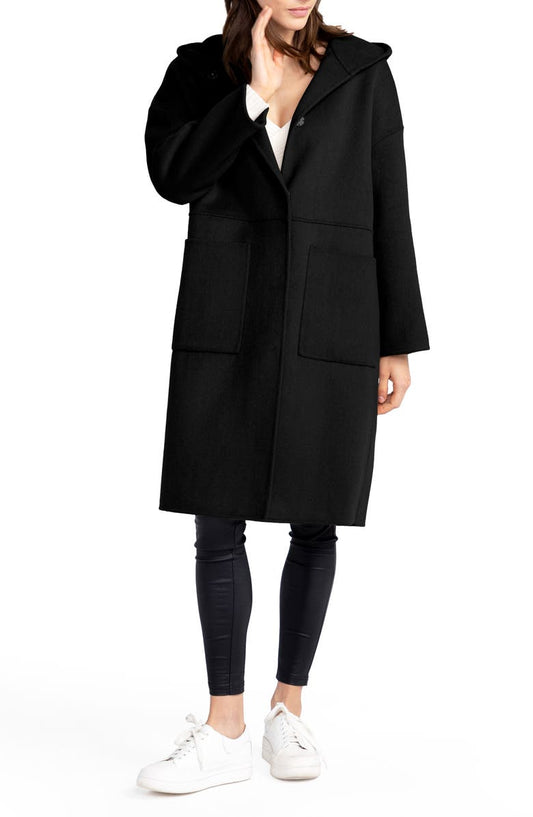 Sunday Morning Hooded Wool Blend Coat