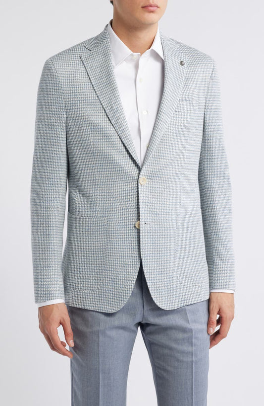Hampton Houndstooth Knit Linen Sport Coat