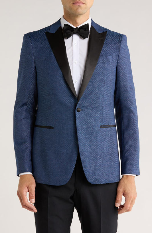Geometric Wool Blend Dinner Jacket