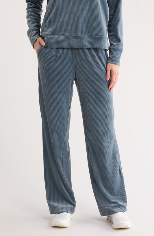 Ribbed Velour Pull-On Pants