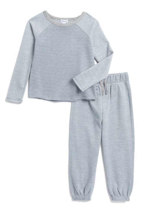 Conjunto de camiseta de manga larga y joggers raglán a rayas para niños pequeños (niños pequeños y niños pequeños)