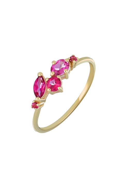Color Pink Topaz Stackable Ring
