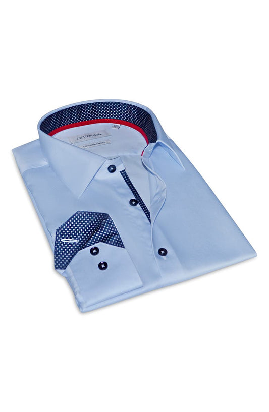 Contemporary Fit Solid Cotton Dress Shirt