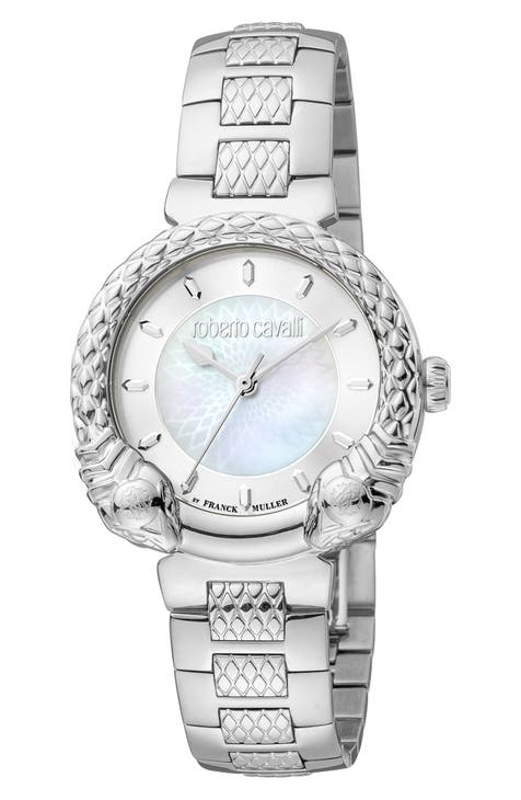 Reloj pulsera Snake de cuarzo suizo y nácar, 32mm