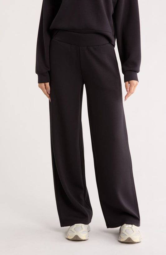 Whisper Knit High Waist Wide Leg Pants
