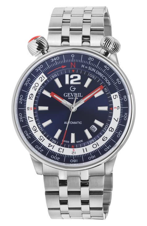 Reloj de pulsera automático suizo Wallabout, 44 mm