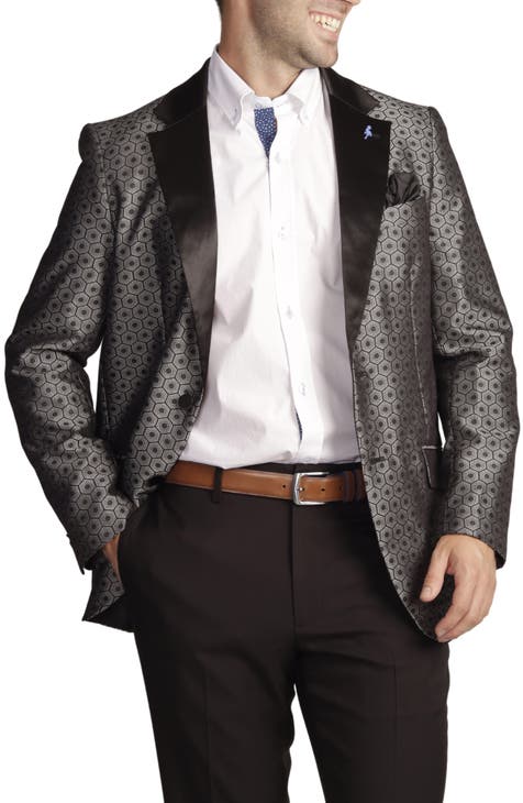 Esmoquin con estampado geométrico en jacquard