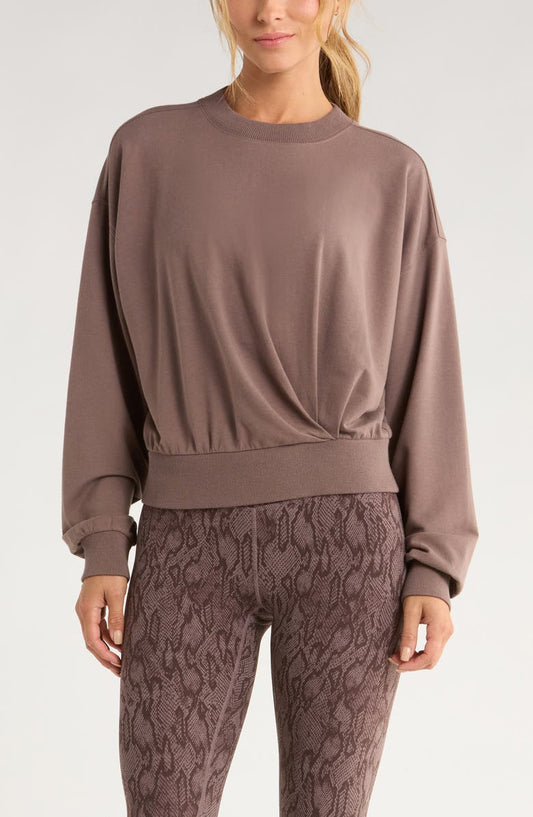 Luxe Terry Pleated Pullover