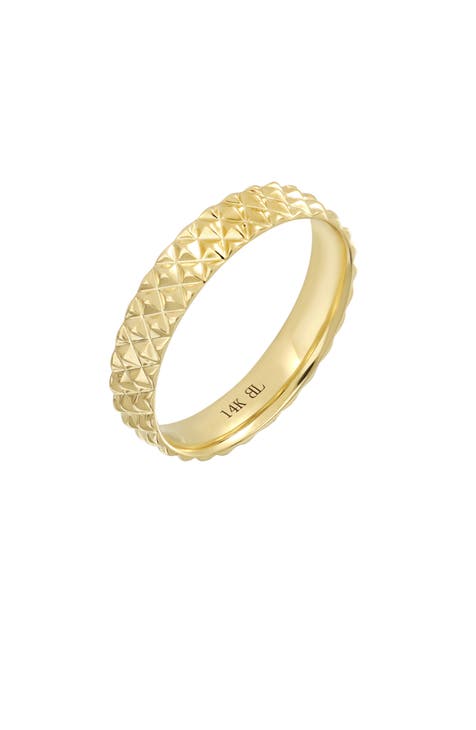 Anillo apilable texturizado de oro amarillo de 14 quilates (Exclusivo Nordstrom)