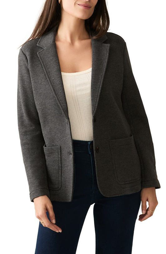 Inlet Cotton Blend Knit Blazer