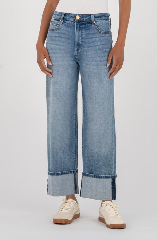 Sienna Cuffed High Waist Relaxed Straight Leg Jeans