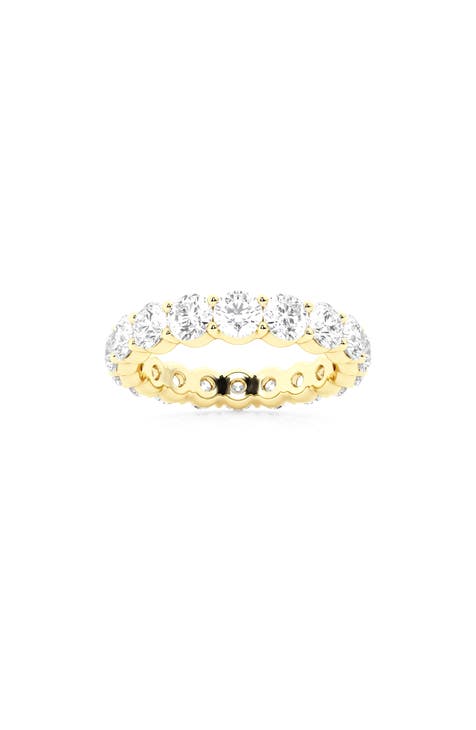 Anillo de oro de 14 quilates con diamante redondo creado en laboratorio - 3.0ct.