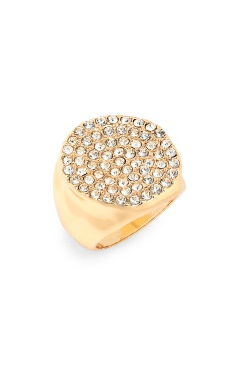 Anillo Pavé Disco Ondulado