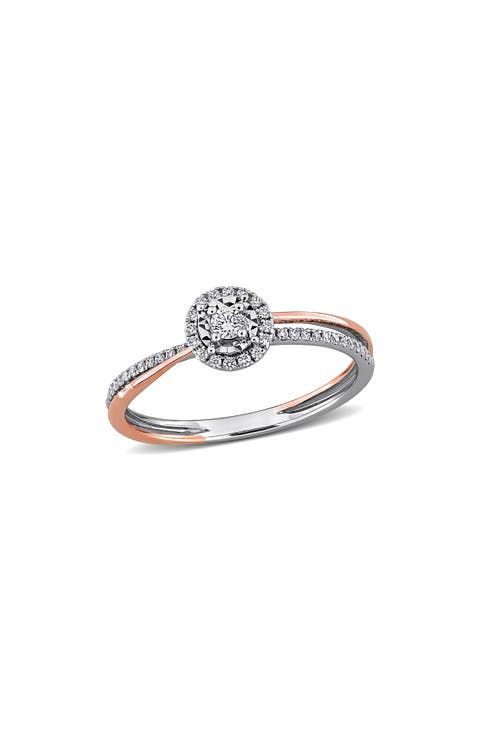 Two-Tone Lab Grown Diamond Halo Ring