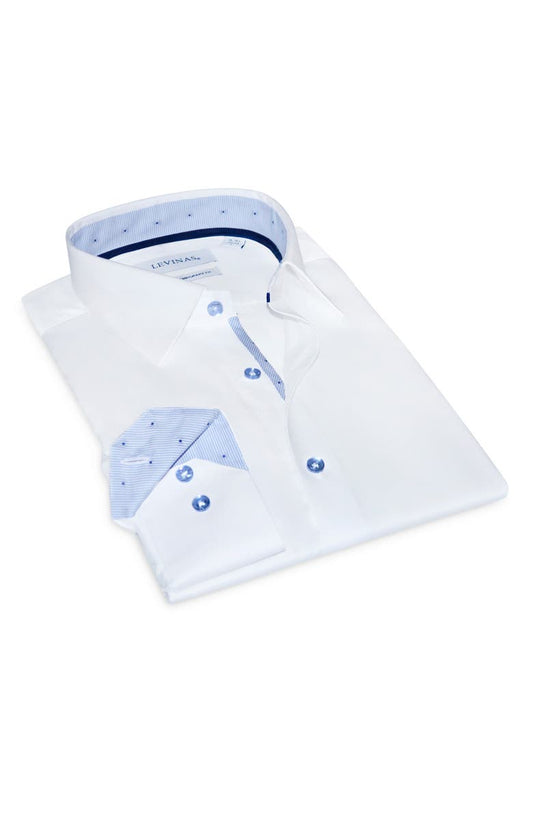 Contemporary Fit Solid Cotton Dress Shirt