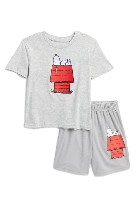 Camiseta y pantalones cortos con estampado de Snoopy para niños (niño pequeño)