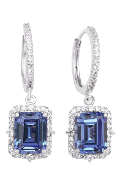 Sterling Silver Sapphire Drop Earrings