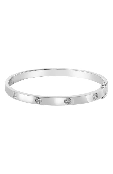 Sterling Silver Diamond Bangle Bracelet - 0.18ct.