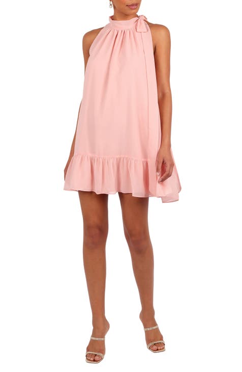 Minivestido Victoria con cuello halter y trapecio