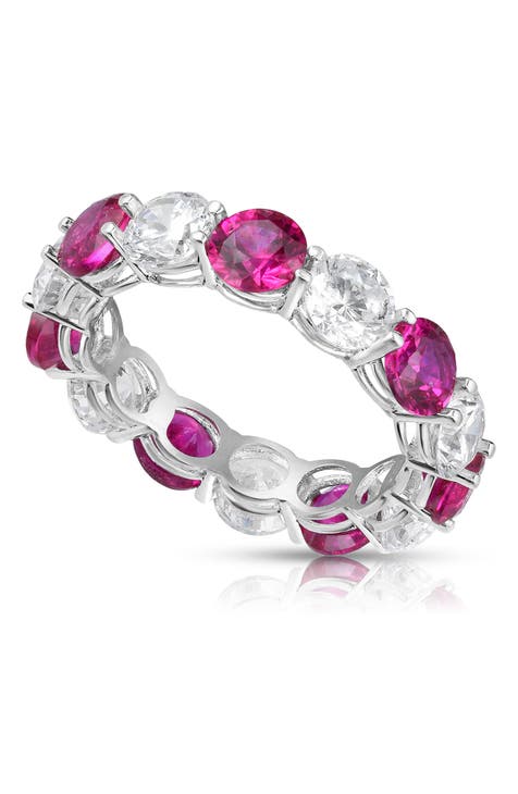 Anillo Eternidad CZ Redondo Plata de Ley