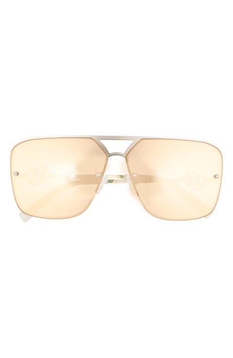 Metazoic 66mm Mirrored Aviator Sunglasses