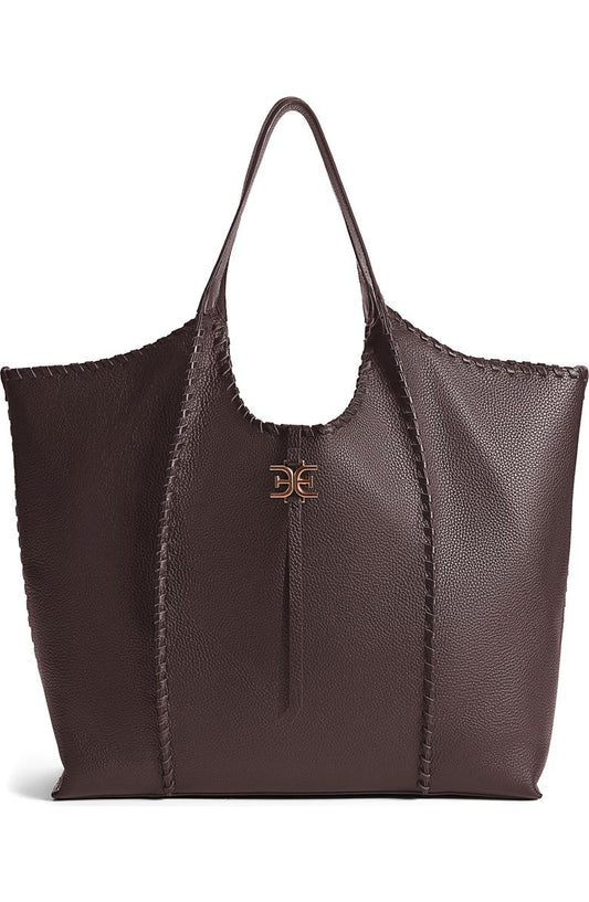 Sylvia Whipstitched Leather Tote Bag