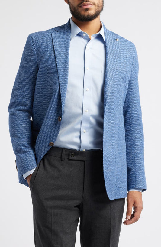 Hampton Textured Cotton & Linen Blend Sport Coat (Regular, Long & Short)