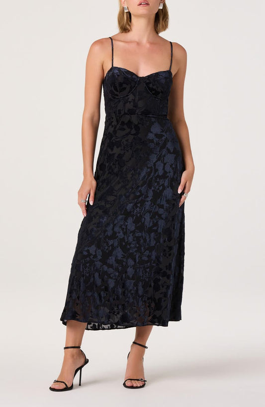 Underwire Burnout Velvet Cocktail Dress