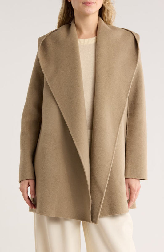 Hooded Wool Blend Coat
