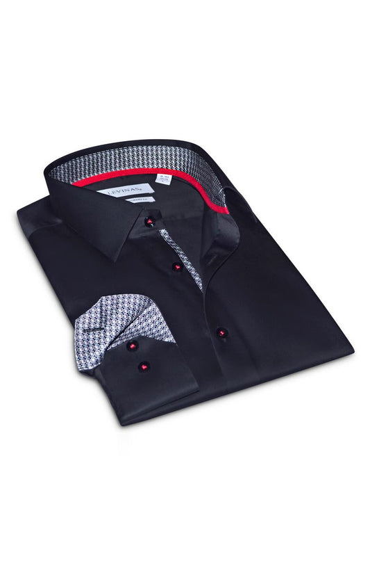 Contemporary Fit Solid Cotton Dress Shirt