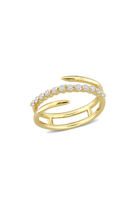 Anillo en espiral con diamantes cultivados en laboratorio - 0,28ct.
